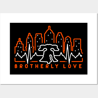 Philly Fan Orange White Philadelphia Brotherly Love Liberty Bell Philly Fan Art Posters and Art